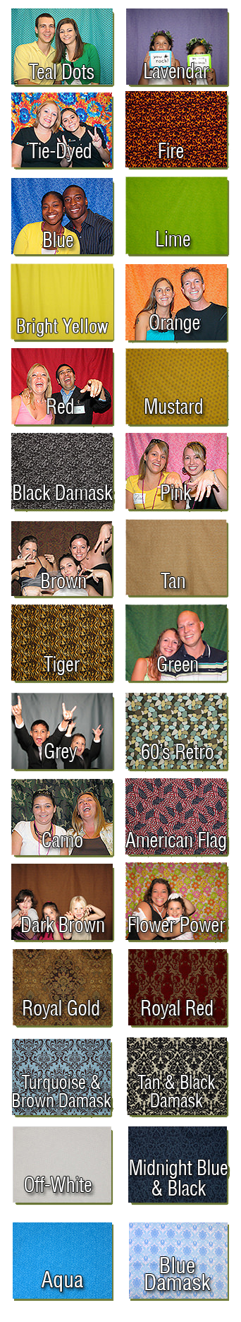 photo booth backdrop colors